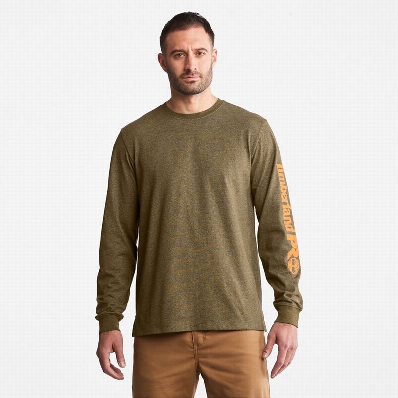 Timberland PRO Base Plate Blended Short-Sleeve Dugi Rukav Maslinasto Zelene | 44026417