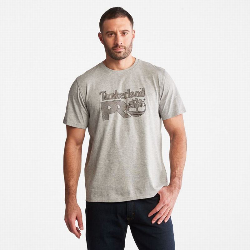 Timberland PRO Cotton Core Logo Majice Sive | 78274677