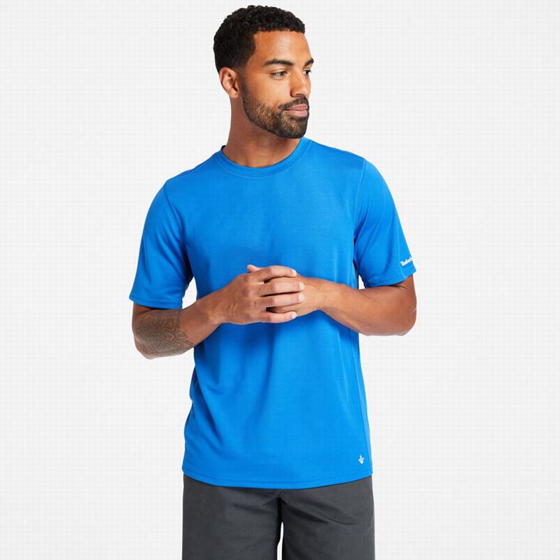 Timberland PRO Textured Graficke Short-Sleeve Majice Plave | 35093210