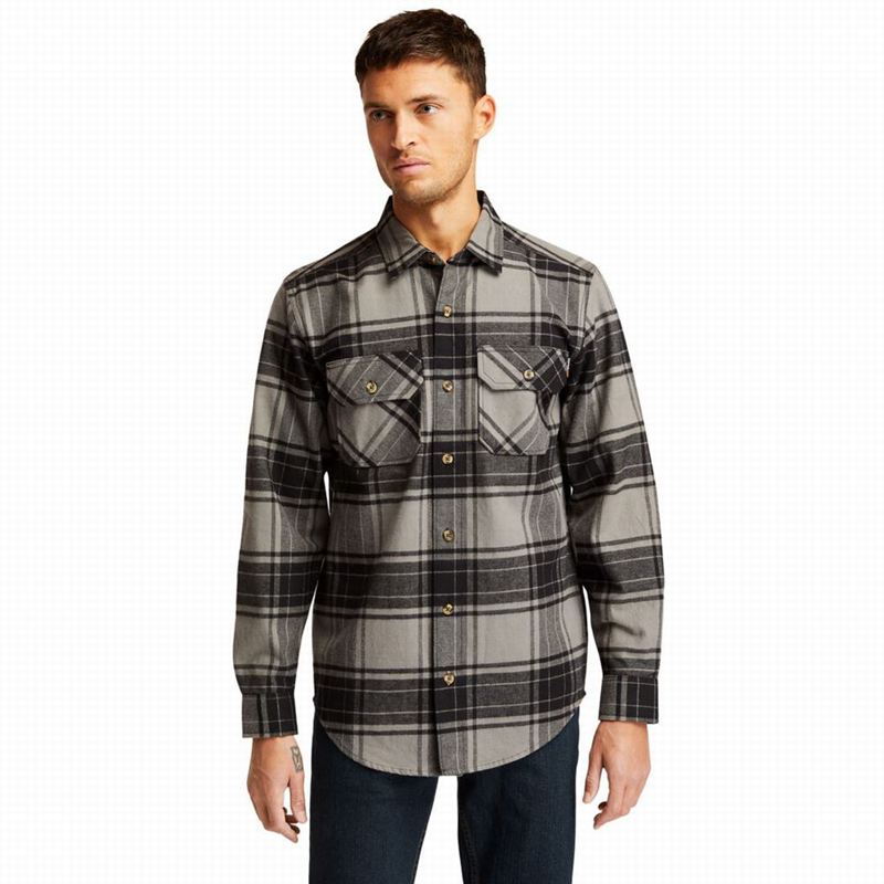 Timberland PRO Woodfort Heavyweight Flannel Work Košulje Sive | 56808347
