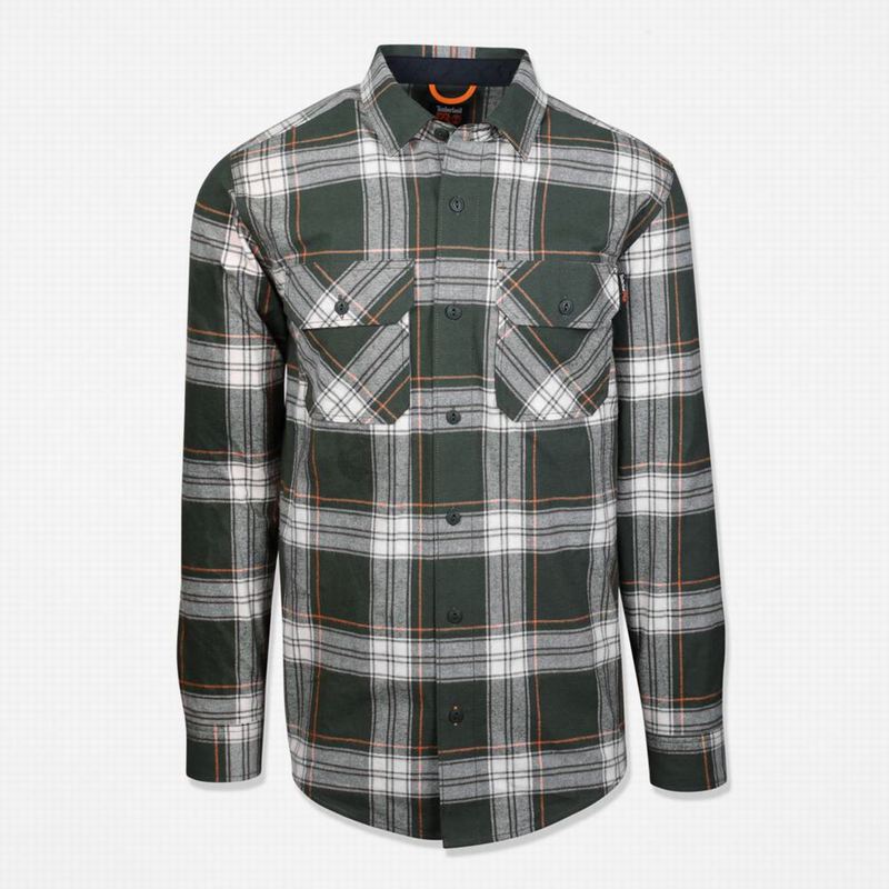 Timberland PRO Woodfort Heavyweight Flannel Work Košulje Zelene | 95025937