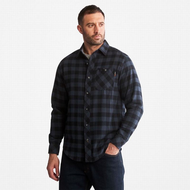 Timberland PRO Woodfort Midweight Flannel Work Košulje Tamnoplave | 15048047