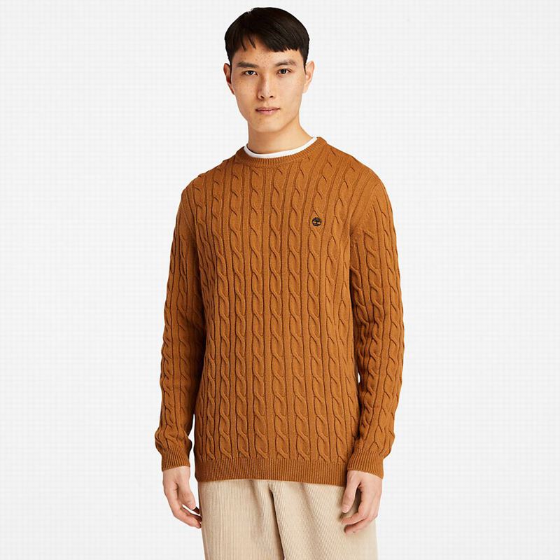 Timberland Phillips Brook Cable-knit Džemperi Smeđe | 20742568