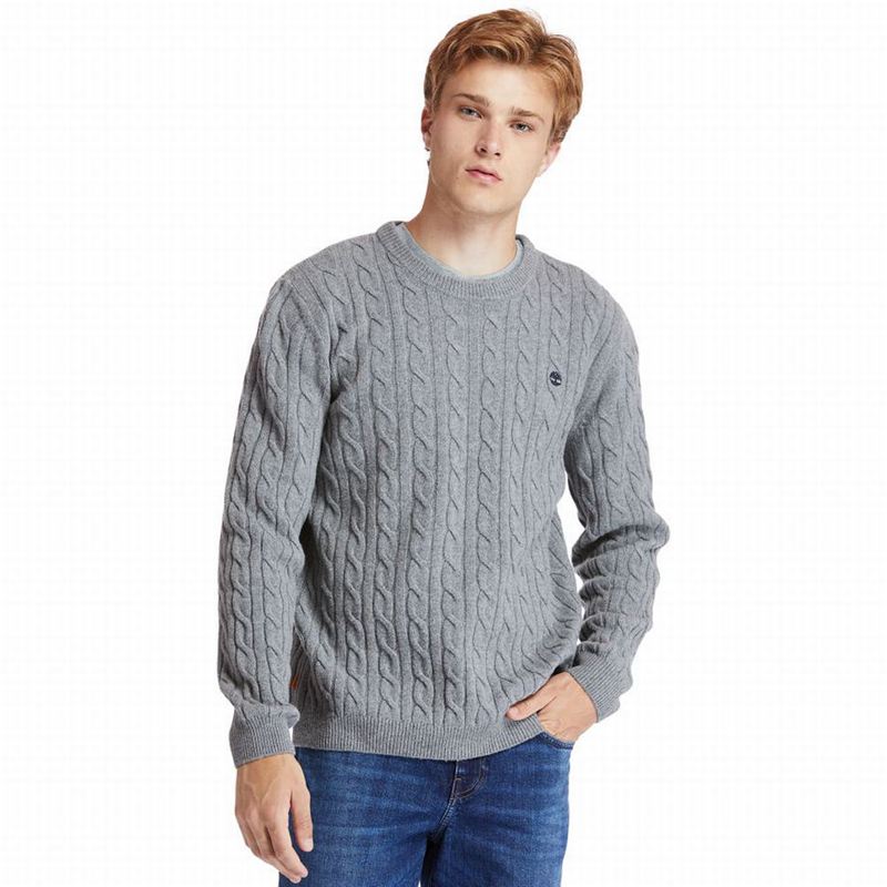 Timberland Phillips Brook Cable-knit Džemperi Sive | 44784110