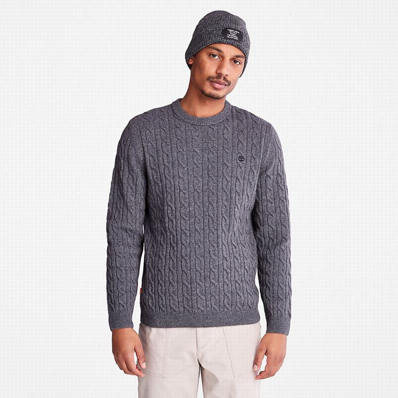 Timberland Phillips Brook Cable-knit Džemperi Sive | 58684863