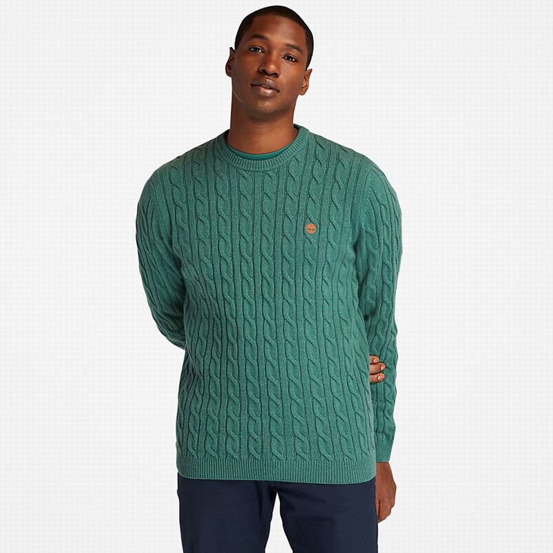 Timberland Phillips Brook Cable-knit Džemperi Tirkizne | 67028423