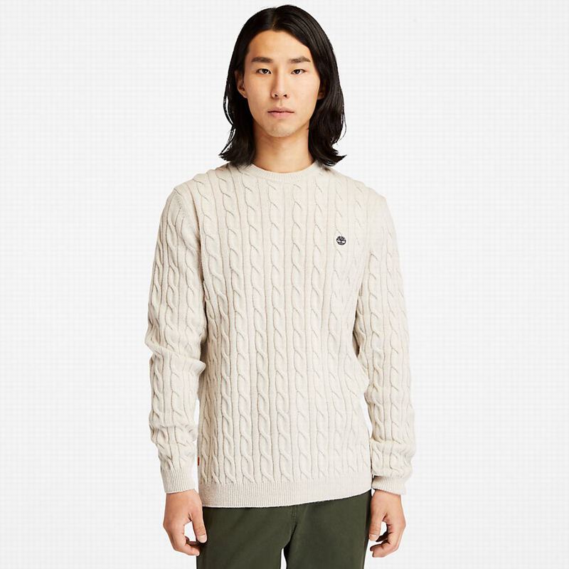 Timberland Phillips Brook Cable-knit Džemperi Bijele | 82788505