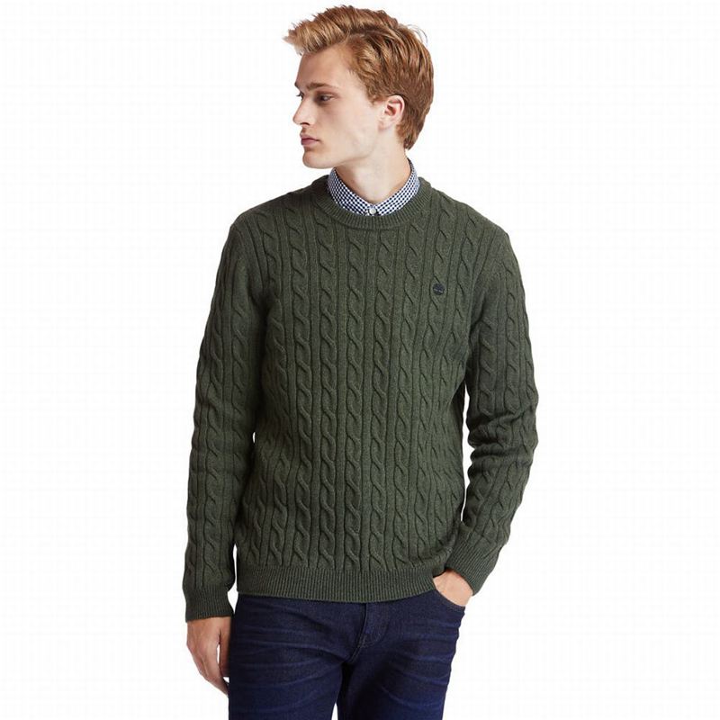 Timberland Phillips Brook Cable-knit Džemperi Maslinasto Zelene | 8809108