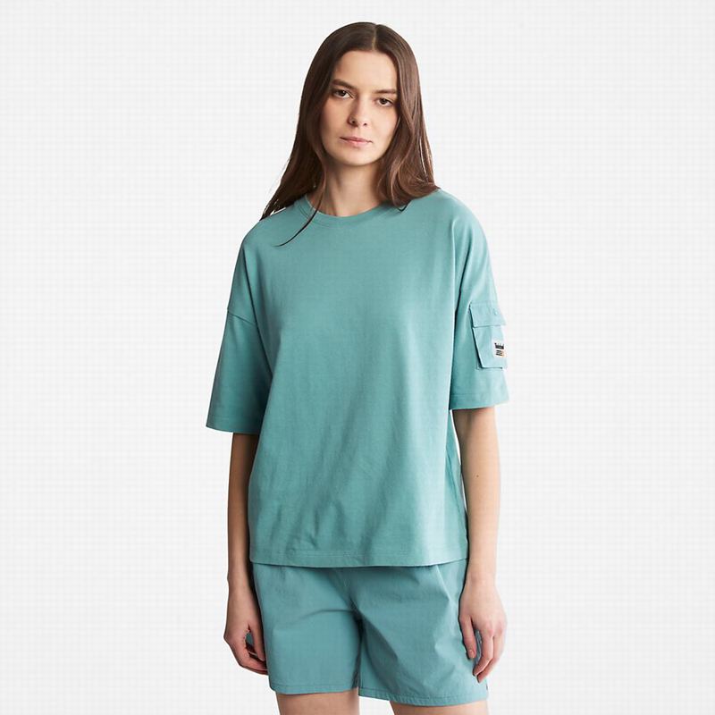 Timberland Progressive Utility Pocket Majice Tirkizne | 66193687