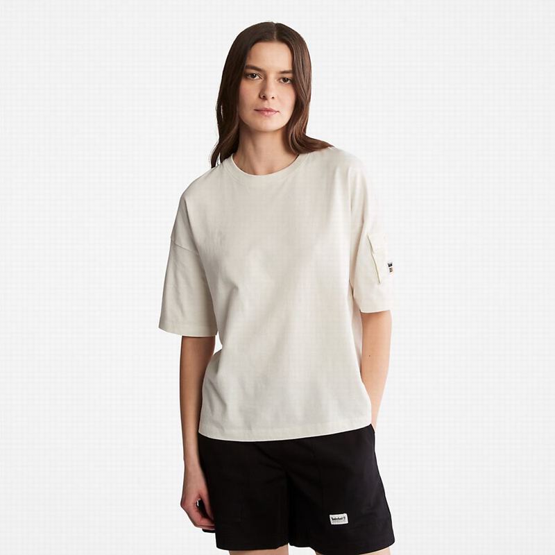 Timberland Progressive Utility Pocket Majice Bijele | 72998288