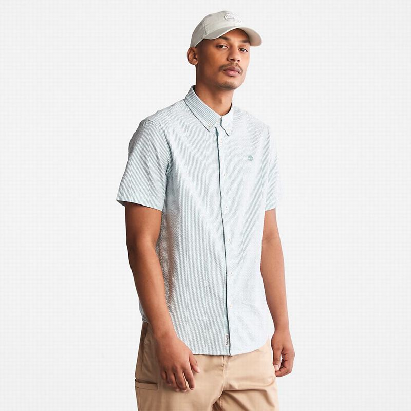 Timberland SS Seersucker Košulje Tirkizne | 10077327