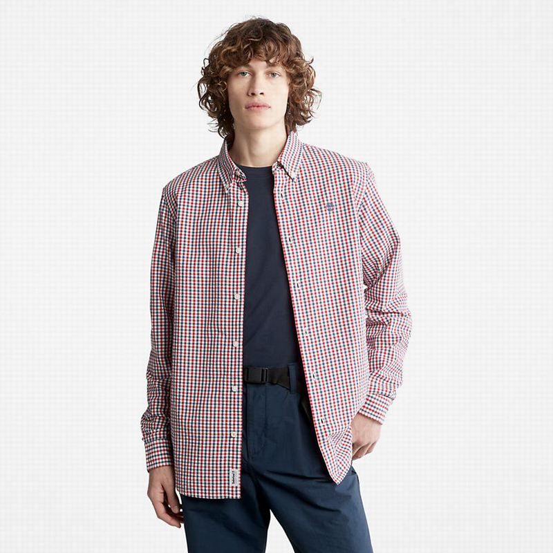 Timberland Seersucker Gingham Košulje Plave | 98482495