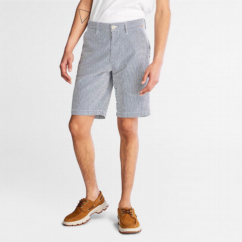 Timberland Seersucker Kratke Hlače Plave | 82602679