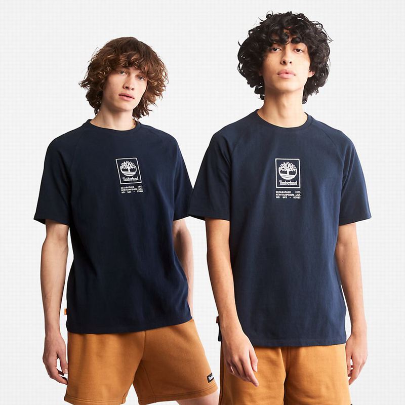 Timberland Stack Logo Majice Tamnoplave | 21927744