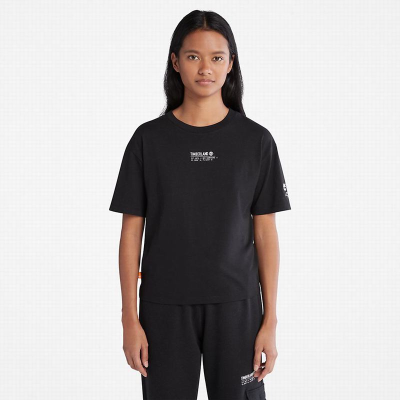 Timberland Stacked Logo Majice Crne | 75294093