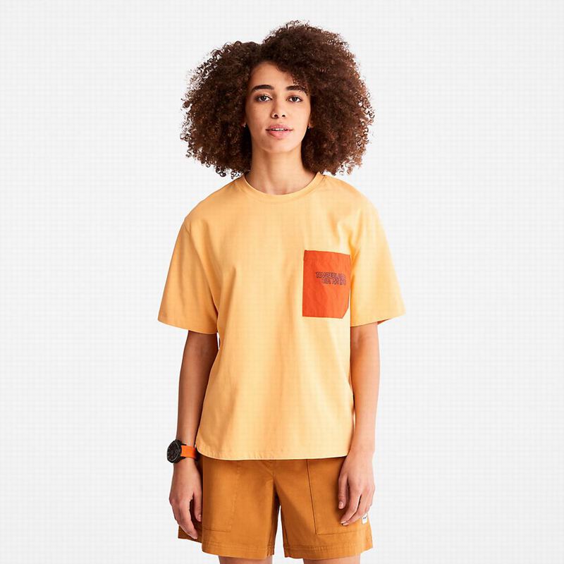 Timberland Stacked Logo Majice Narančaste | 68496933