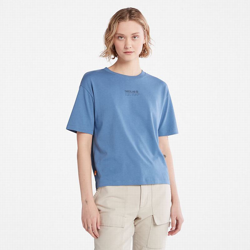 Timberland Stacked Logo Majice Plave | 46172008