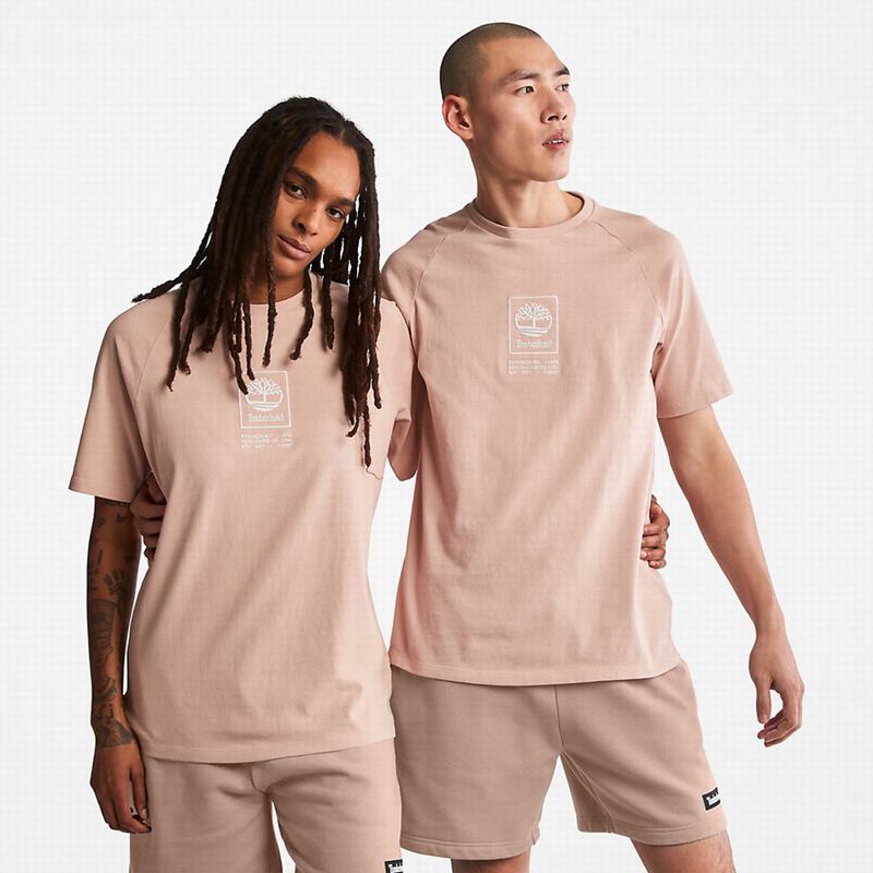 Timberland Stacked Logo Majice Roze | 48475865