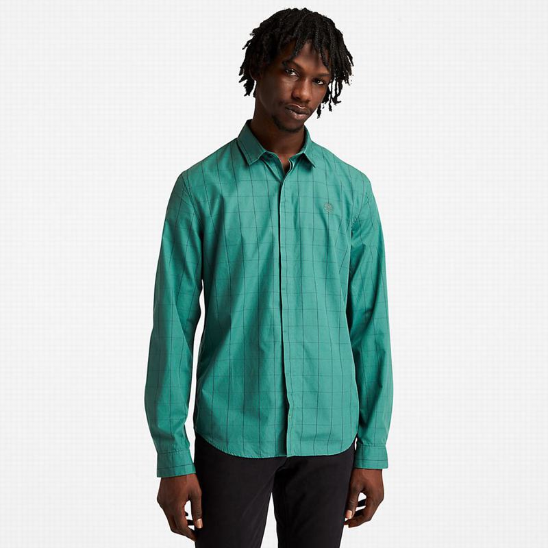 Timberland Tencel Check Košulje Maslinasto Zelene | 56285638