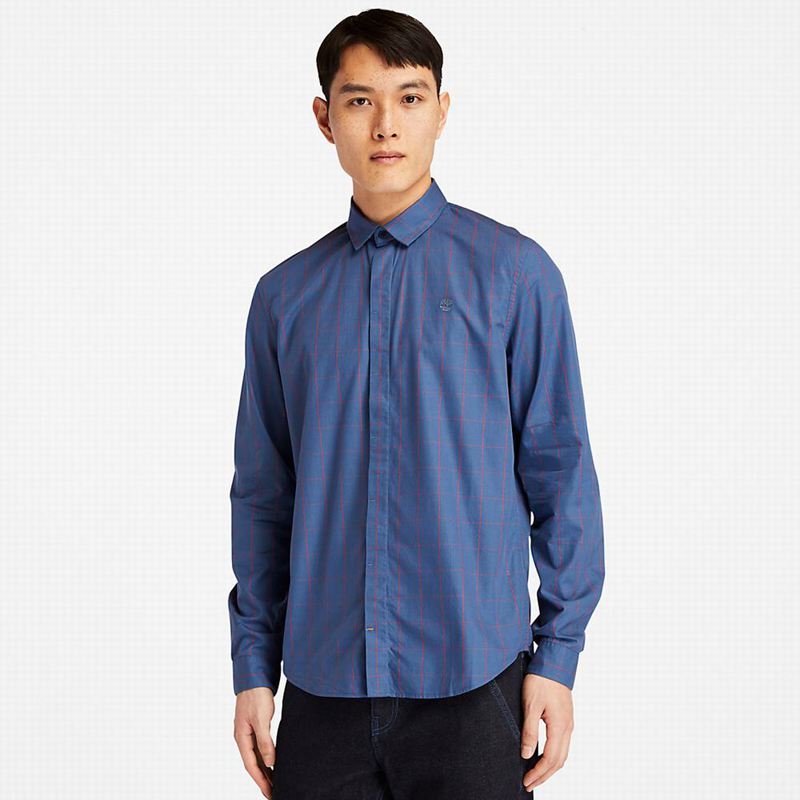 Timberland Tencel Check Košulje Plave | 98904628