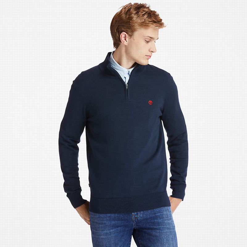 Timberland Williams River Zip-neck Džemperi Tamnoplave | 32809996