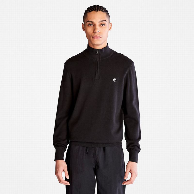 Timberland Williams River Zip-neck Džemperi Crne | 50639806